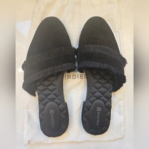 Birdies songbird mules with black fringe